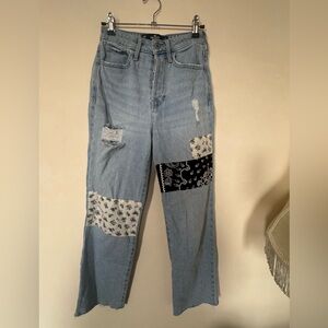 Hollister Light Blue Patchwork Boyfriend Jeans